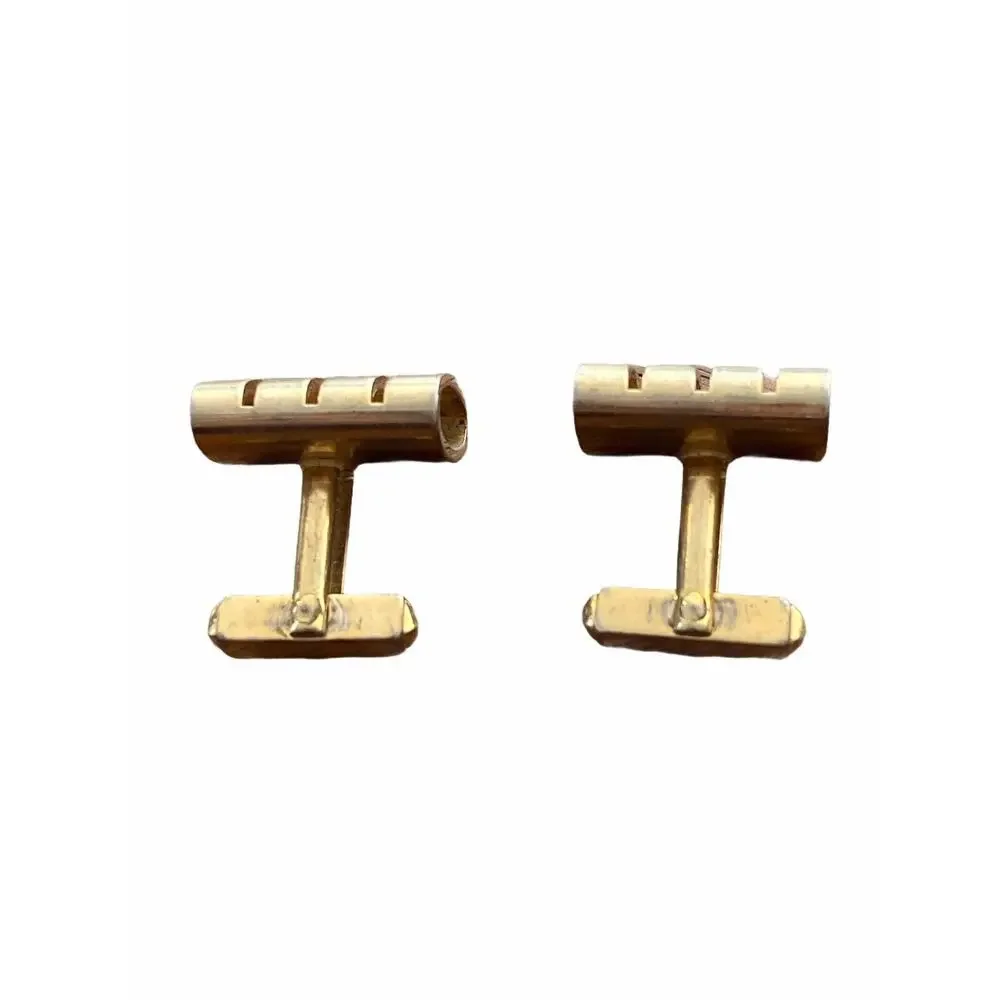 Vintage Goldtone Cufflinks Men's Jewelry Rectangular Lever Back